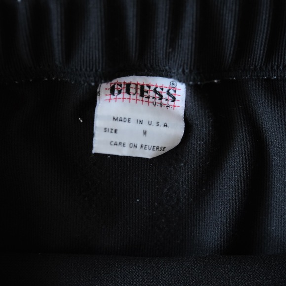 Guess Mini Skirt Women Black Blue Colorblock Ribbed Retro Size M Vintage Style - Picture 4 of 8